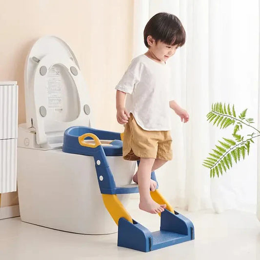 2 in 1 Foldable Potty Training Toilet Seat & Ladder | Soft Cushion & Anti-Slip