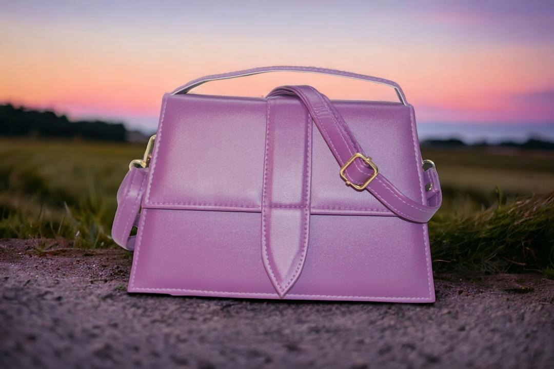 Purple Crossbody Bag for Girls, PU Leather, Minimalist Design