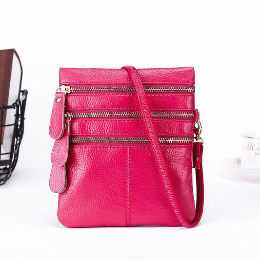 Red Leather Crossbody Bag for Women Daily Use