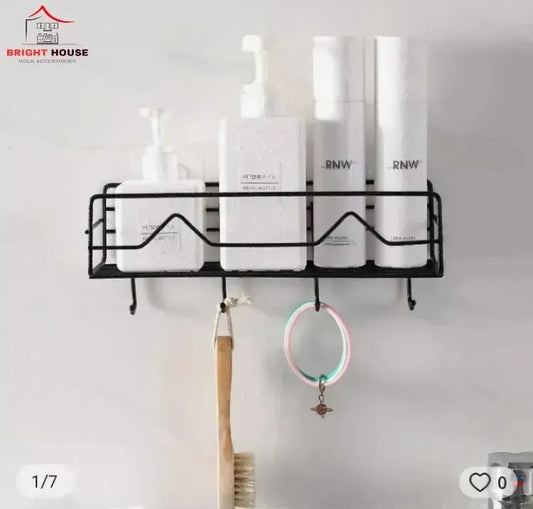 Multipurpose wall Mounted Storage Rack With Adhiesive Hook