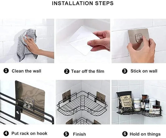 Corner Bathroom Shelves - 1 Pc Space-Saving Design
