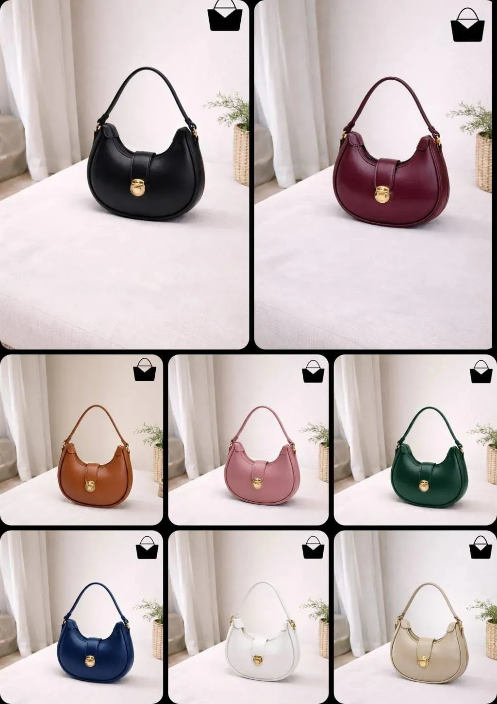 Girl's Leather Plain Shoulder Bag
