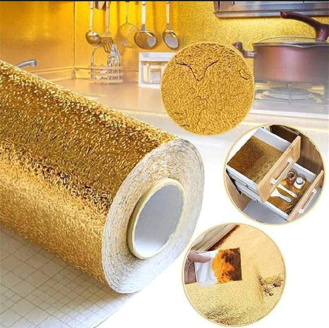 Golden Kitchen Foil - 1 Pc | Heat-Resistant, Easy to Clean, Stylish Kitchen Essential