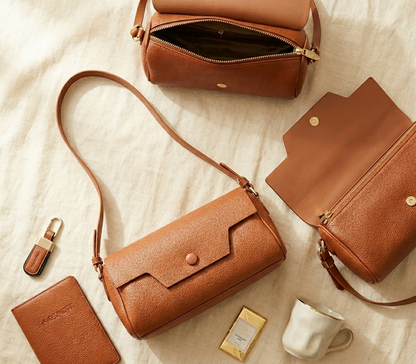 Brown Leather Crossbody Bag for Women Modern Fashion