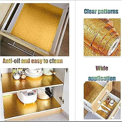 Golden Kitchen Foil - 1 Pc | Heat-Resistant, Easy to Clean, Stylish Kitchen Essential