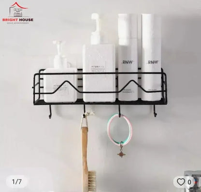 Multipurpose wall Mounted Storage Rack With Adhiesive Hook