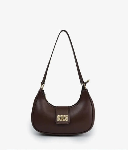 Brown PU Leather Girl's Shoulder Bag