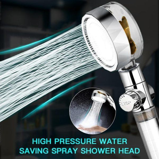Pressurized Turbine Shower Head Stainless Steel 9.84 Inch