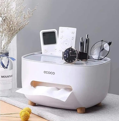White ABS Tissue Box Set of 5 for Home Office Car