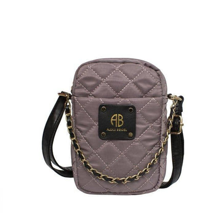 Women's Quilted Nylon Crossbody Bag with Chain Strap