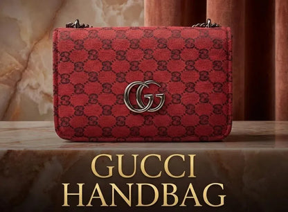 Red Velvet Printed Girl's Shoulder Bag with Chain Strap