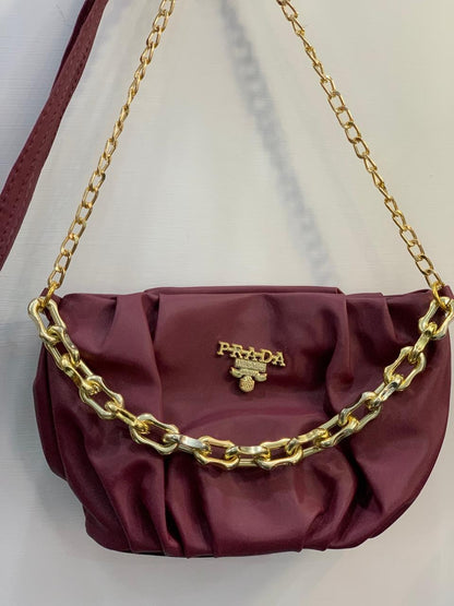Maroon Rexine Handbag for Women with Top Handle