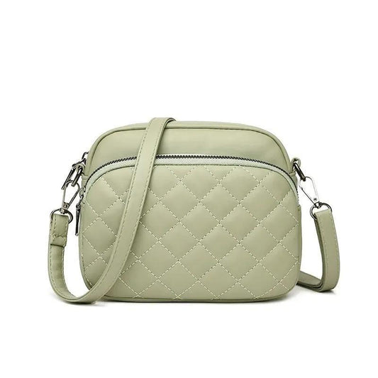 Green Quilted Crossbody Bag for Women