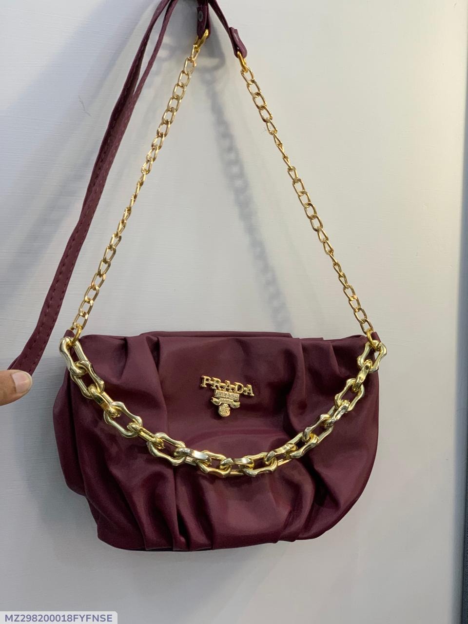 Maroon Rexine Handbag for Women with Top Handle