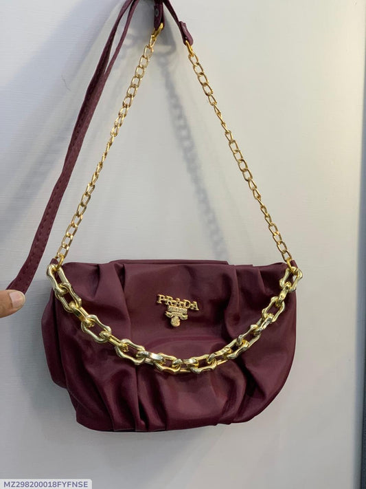 Maroon Rexine Handbag for Women with Top Handle