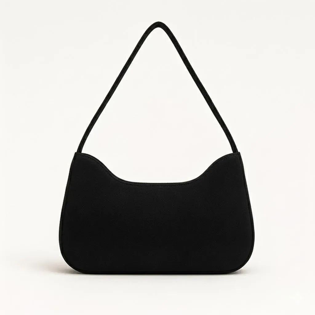 Black PU Leather Girl's Handbag with Horsebit Detail