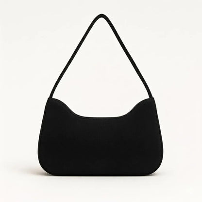 Black PU Leather Girl's Handbag with Horsebit Detail
