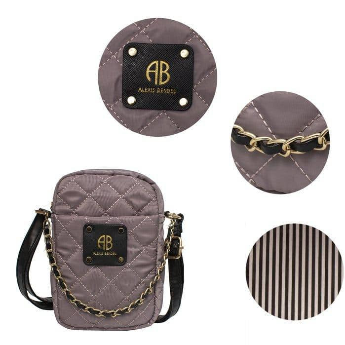 Women's Quilted Nylon Crossbody Bag with Chain Strap