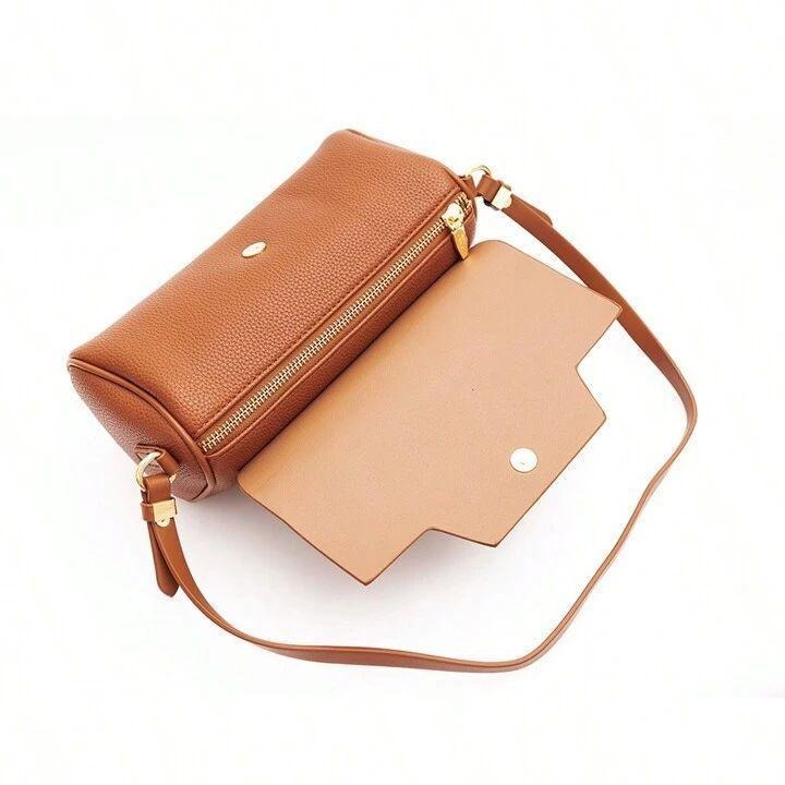 Brown Leather Crossbody Bag for Women Modern Fashion