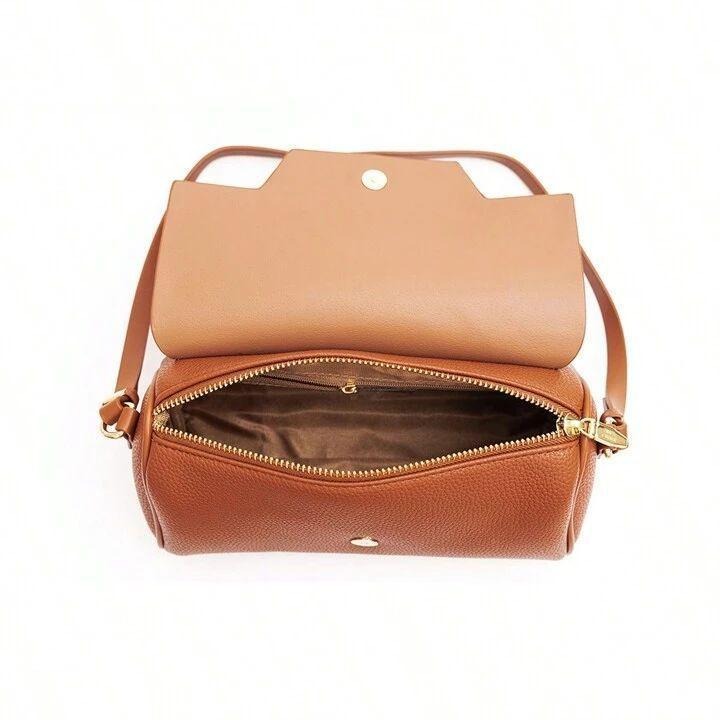 Brown Leather Crossbody Bag for Women Modern Fashion