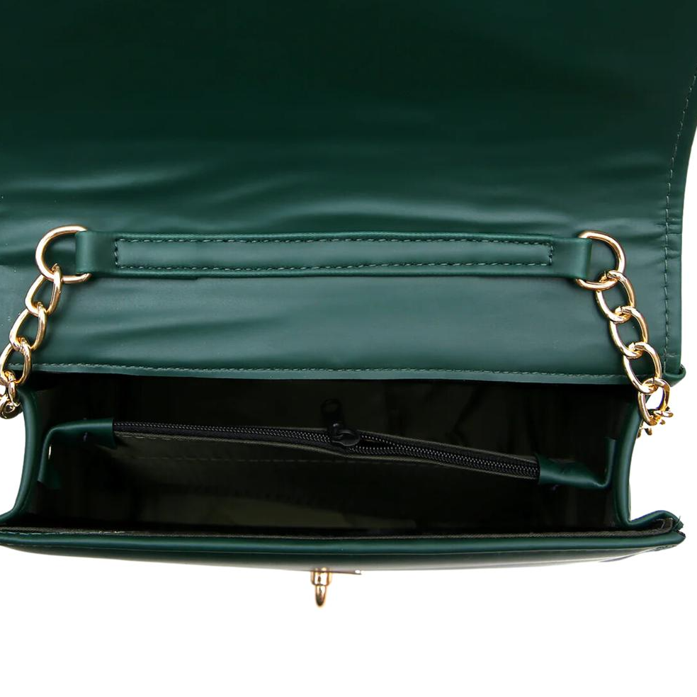 Green Quilted Chain Crossbody Bag for Girls