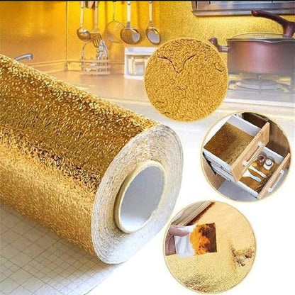 Golden Kitchen Foil - 1 Pc | Heat-Resistant, Easy to Clean, Stylish Kitchen Essential