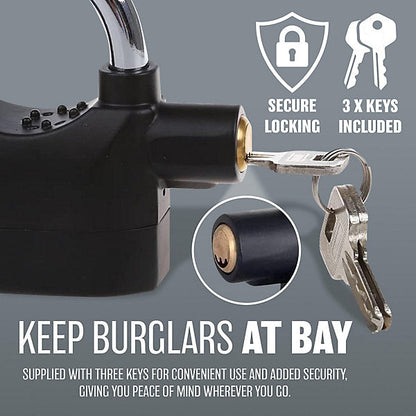 ( FREE HOME DELIVERY ) Alarm Lock Padlock Anti-Theft Security System Door Safety Lock (Black)